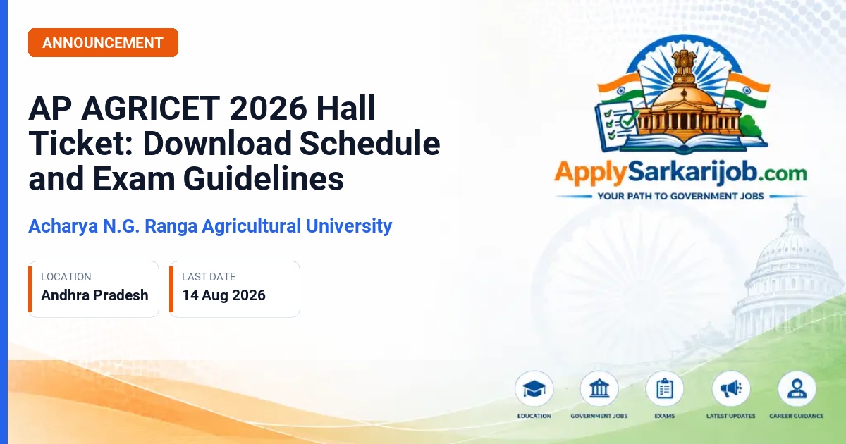 Acharya N.G. Ranga Agricultural University (ANGRAU) - B.Sc. (Hons.) Agriculture Admission Official Notification Poster & Schedule