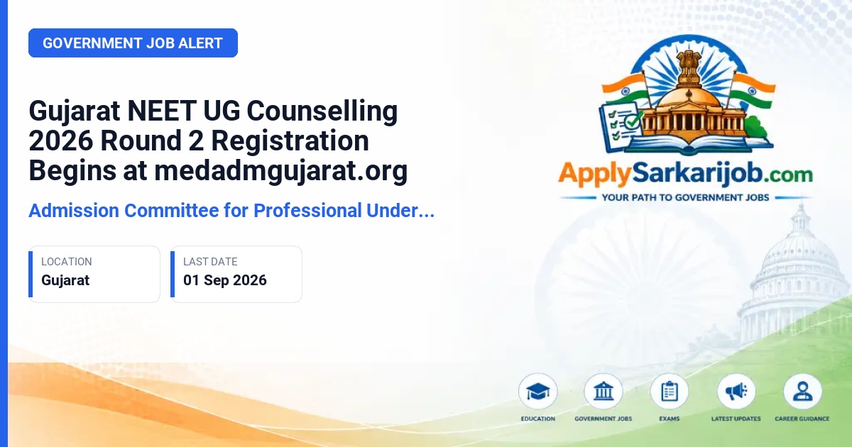 Admission Committee for Professional Undergraduate Medical Educational Courses (ACPUGMEC) - Gujarat NEET UG Counselling 2026 (MBBS / BDS / AYUSH Admissions) Official Notification Poster & Schedule