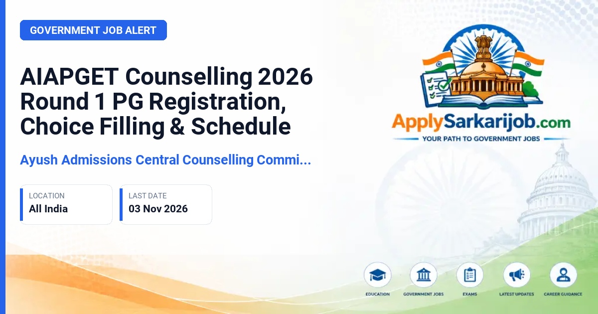 Ayush Admissions Central Counselling Committee (AACCC) - MD/MS Ayurveda, Siddha, Unani and Homoeopathy PG Counselling Official Notification Poster & Schedule