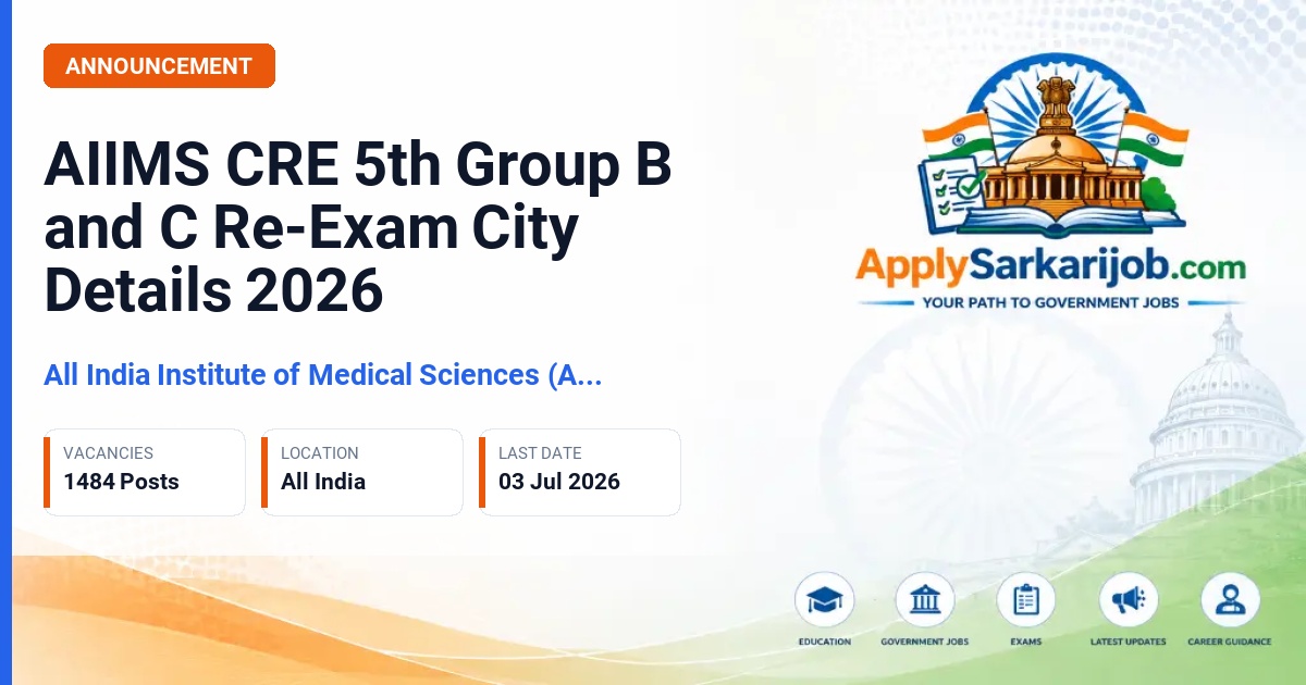 All India Institute of Medical Sciences (AIIMS) - Non-Faculty Group B and Group C Posts Official Notification Poster & Schedule