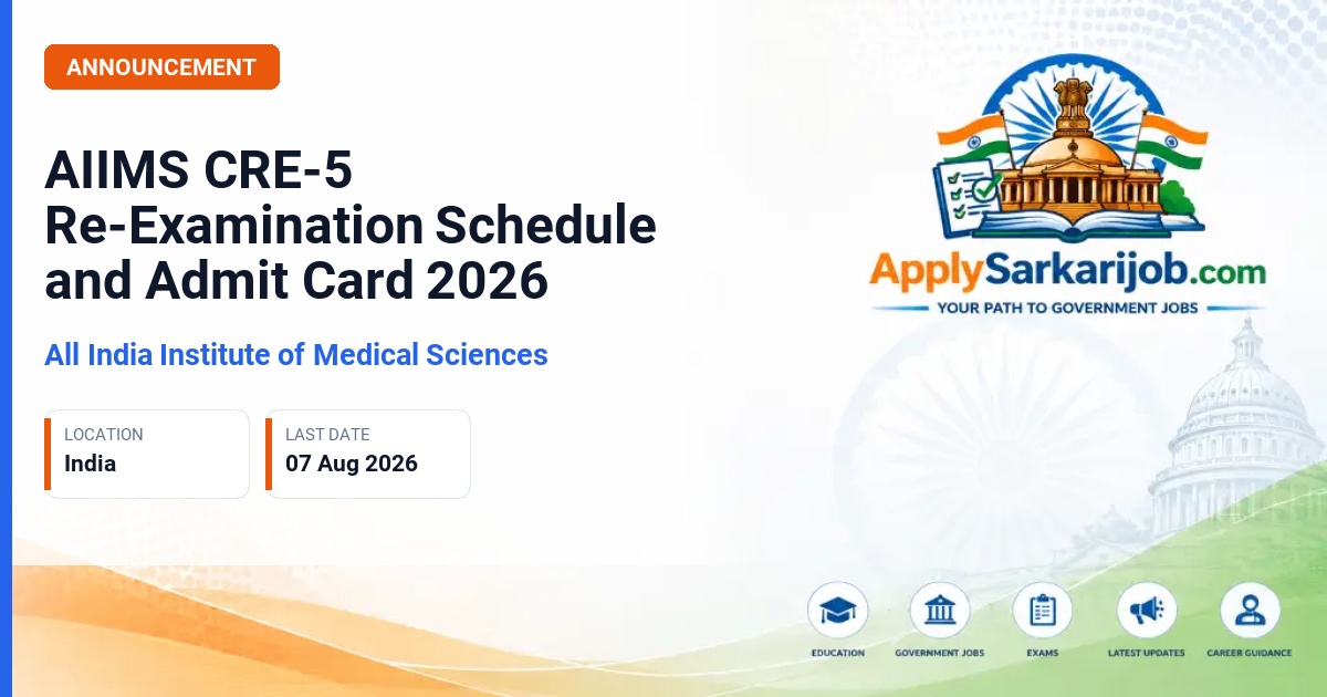 All India Institute of Medical Sciences (AIIMS) - Various Group Codes (DEO, LDC, Steno, etc.) Official Notification Poster & Schedule
