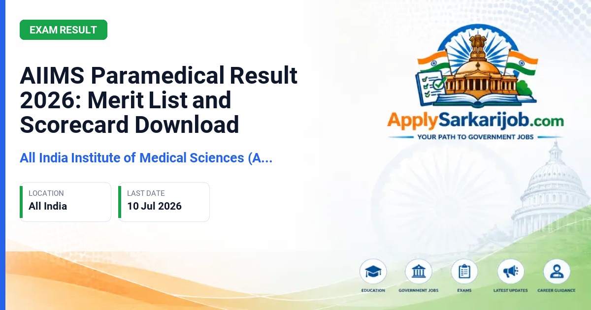 All India Institute of Medical Sciences (AIIMS) New Delhi - BSc Paramedical Courses Official Notification Poster & Schedule