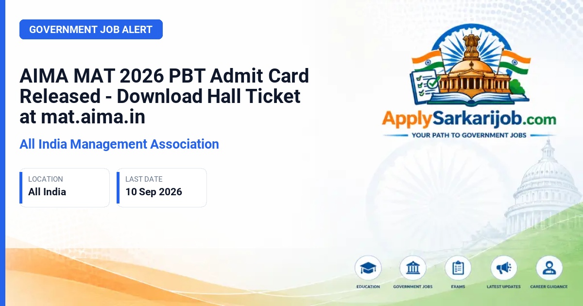 All India Management Association - Management Aptitude Test (MAT) 2026 - PBT Official Notification Poster & Schedule
