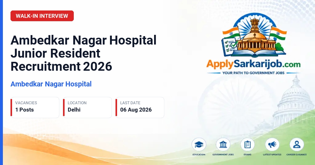 Guru Gobind Singh Government Hospital (GGSGH) - Junior Resident Official Notification Poster & Schedule