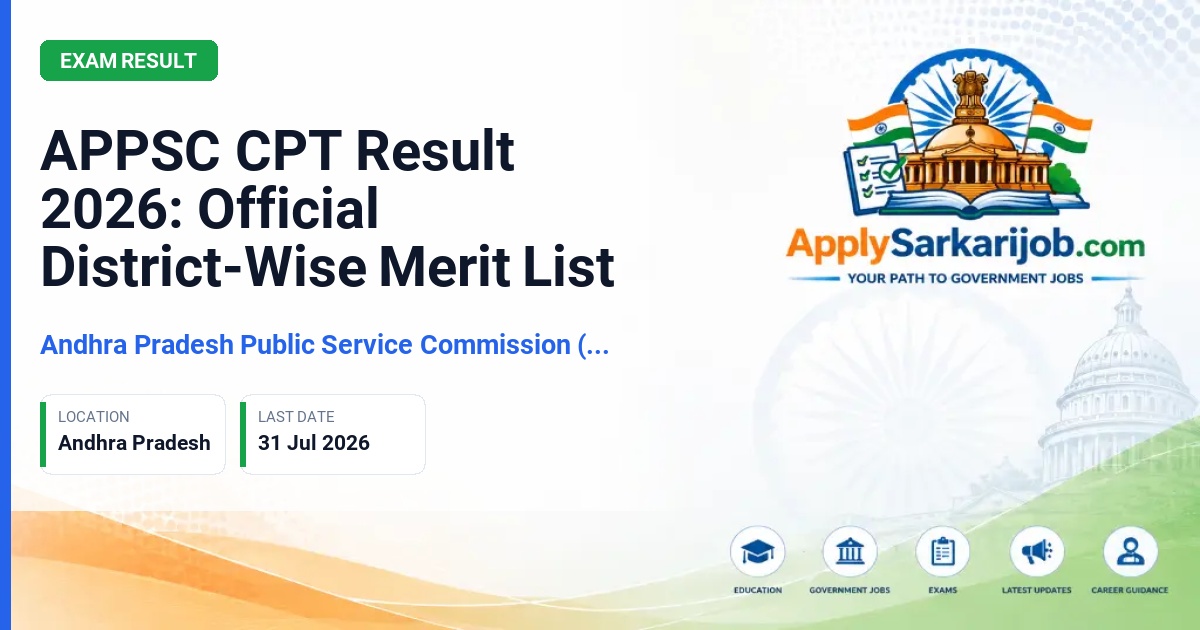 Andhra Pradesh Public Service Commission (APPSC) - Computer Proficiency Test (CPT) for Notification 12/2025 Official Notification Poster & Schedule