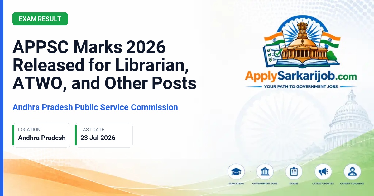 Andhra Pradesh Public Service Commission (APPSC) - Librarian, ATWO, Assistant Chemist, AEI, ASO Official Notification Poster & Schedule
