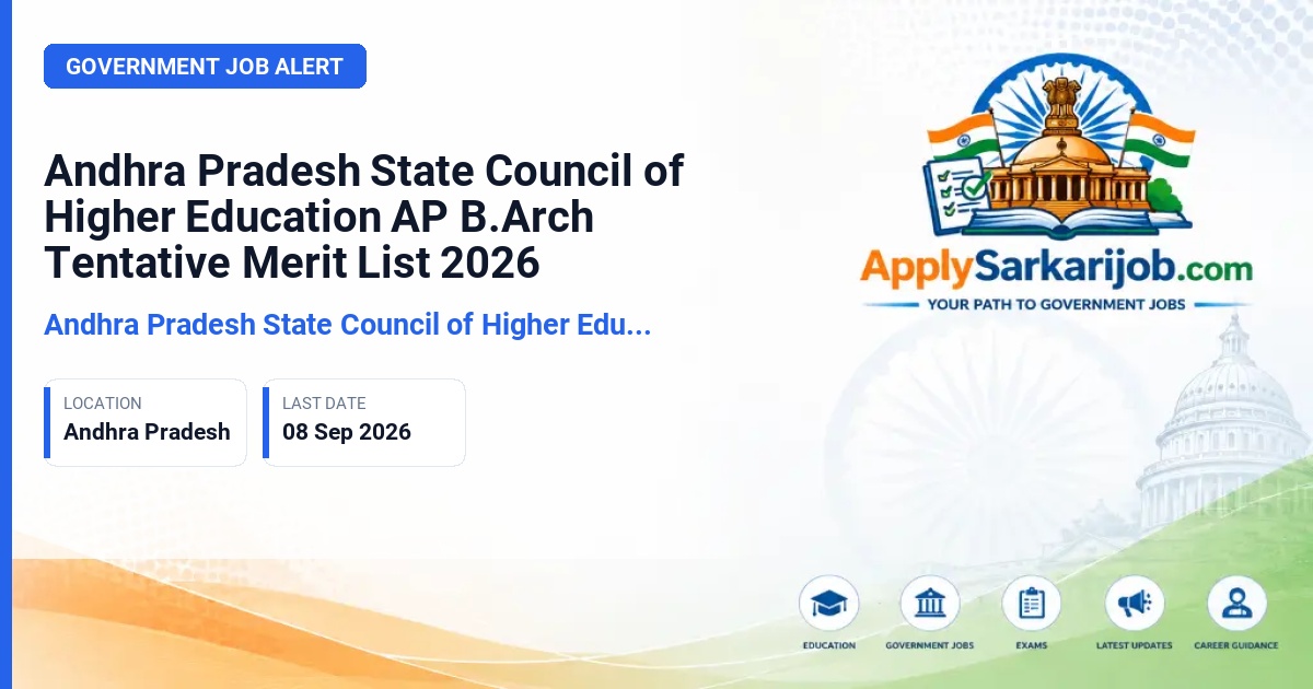 Andhra Pradesh State Council of Higher Education (APSCHE) - B.Arch Admission 2026 Official Notification Poster & Schedule