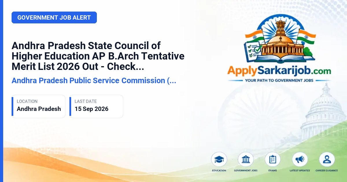 Andhra Pradesh Public Service Commission (APPSC) - B.Arch Admission Official Notification Poster & Schedule