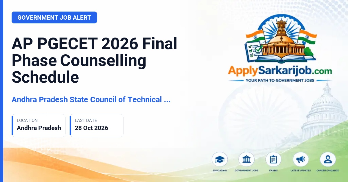 Andhra Pradesh State Council of Technical Education (APSCTE) - Final Phase Counselling Official Notification Poster & Schedule
