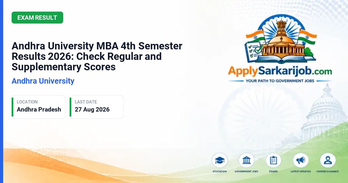 Andhra University - Andhra University MBA 4th Semester Results 2026: Check Regular and Supplementary Scores Official Notification Poster & Schedule