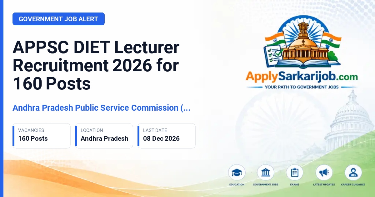 Andhra Pradesh Public Service Commission (APPSC) - DIET Lecturer Official Notification Poster & Schedule