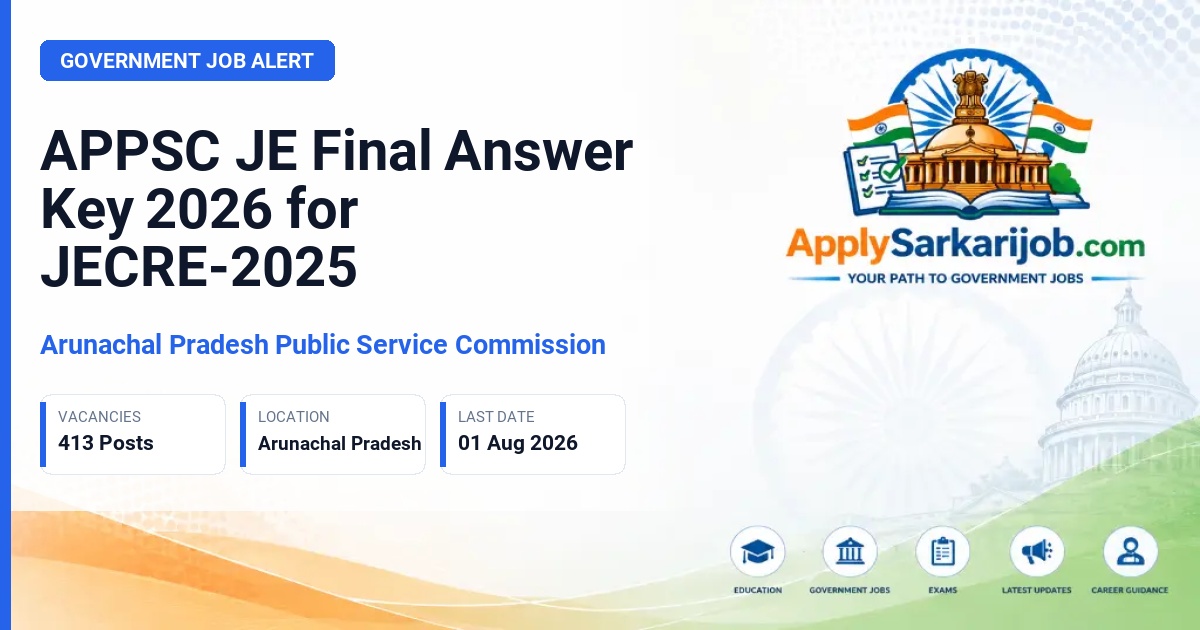 Arunachal Pradesh Public Service Commission (APPSC) - Junior Engineer Official Notification Poster & Schedule