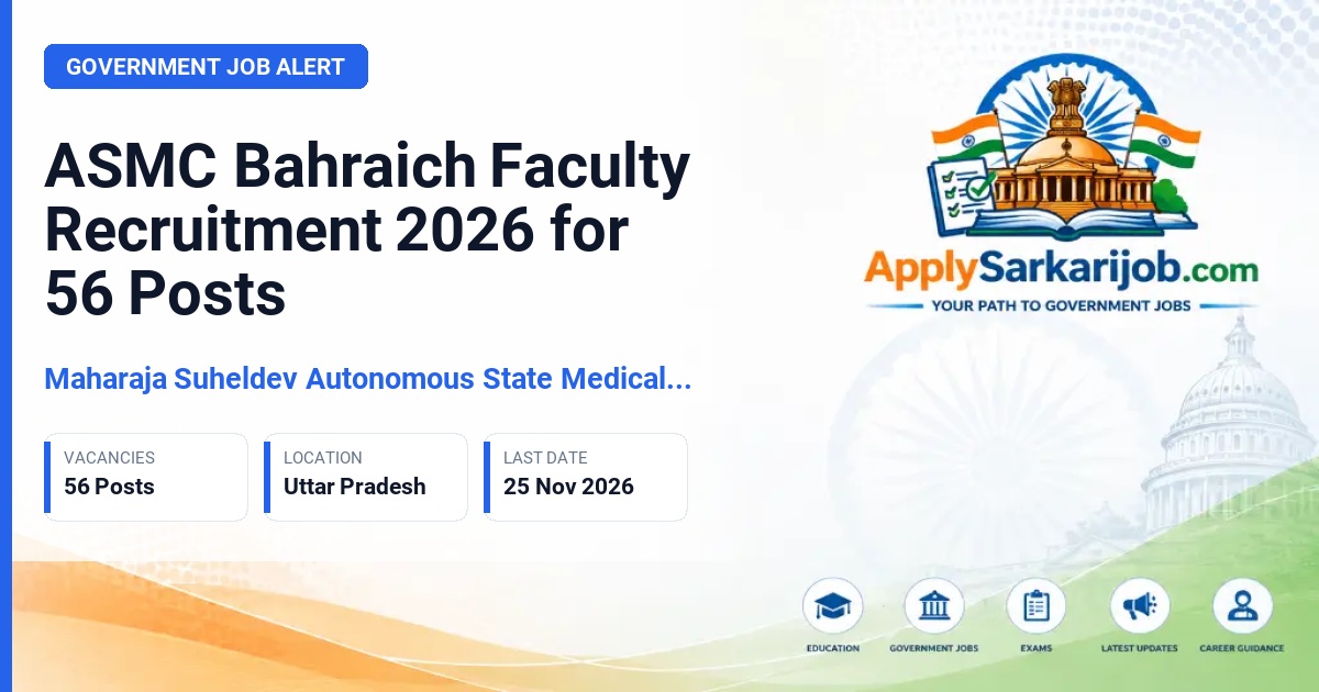 Maharaja Suheldev Autonomous State Medical College and Maharshi Balark Hospital, Bahraich - Professor, Associate Professor, Assistant Professor Official Notification Poster & Schedule