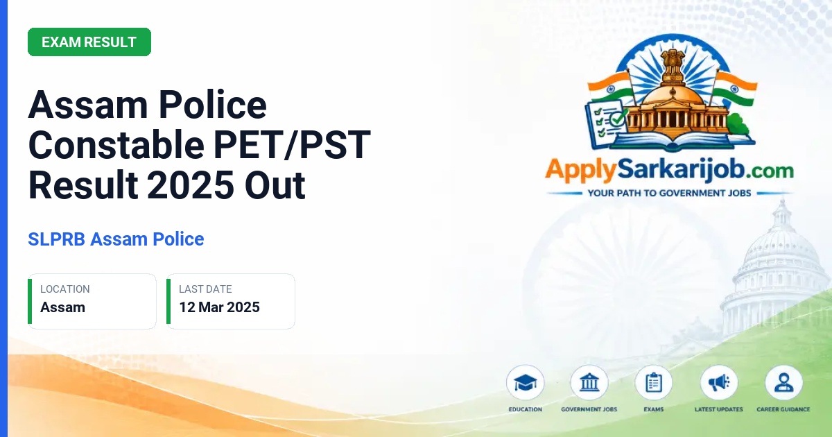 SLPRB Assam Police - Constable Official Notification Poster & Schedule