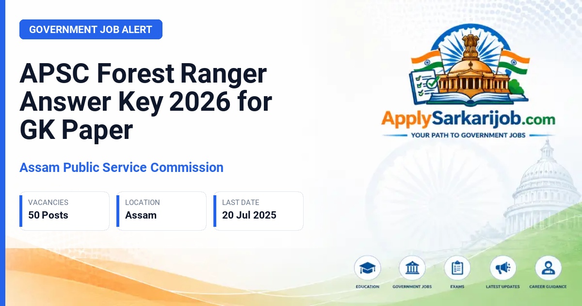 Assam Public Service Commission (APSC) - Forest Ranger Official Notification Poster & Schedule