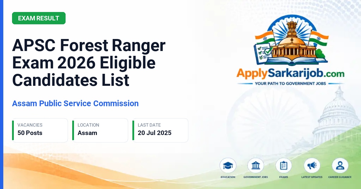 Assam Public Service Commission (APSC) - Forest Ranger Official Notification Poster & Schedule