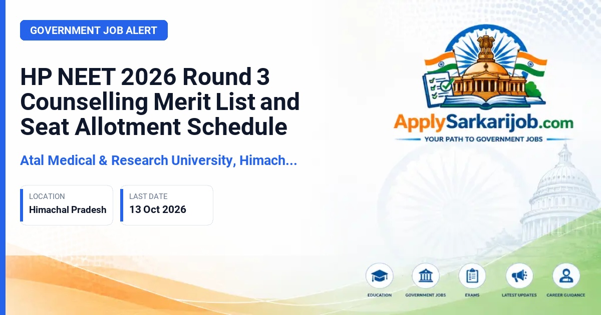 Atal Medical & Research University, Himachal Pradesh - MBBS and BDS Admission Official Notification Poster & Schedule