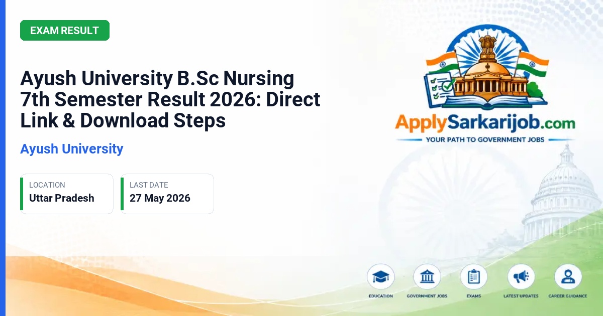 Pt. Deendayal Upadhyay Memorial Health Sciences and Ayush University of Chhattisgarh - Ayush University B.Sc Nursing 7th Semester Result 2026: Direct Link & Download Steps Official Notification Poster & Schedule