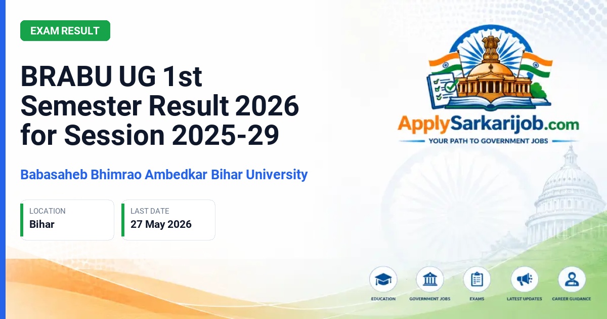Babasaheb Bhimrao Ambedkar Bihar University - BRABU UG 1st Semester Result 2026 for Session 2025-29 Official Notification Poster & Schedule