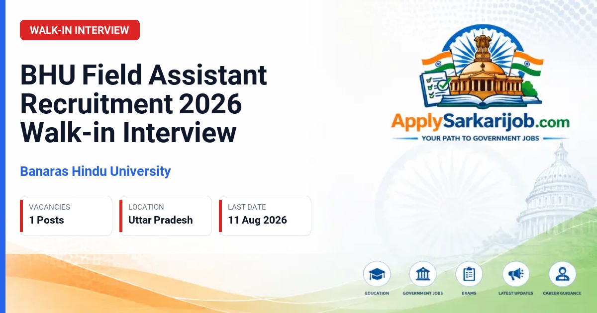 Banaras Hindu University (BHU) - Field Assistant Official Notification Poster & Schedule