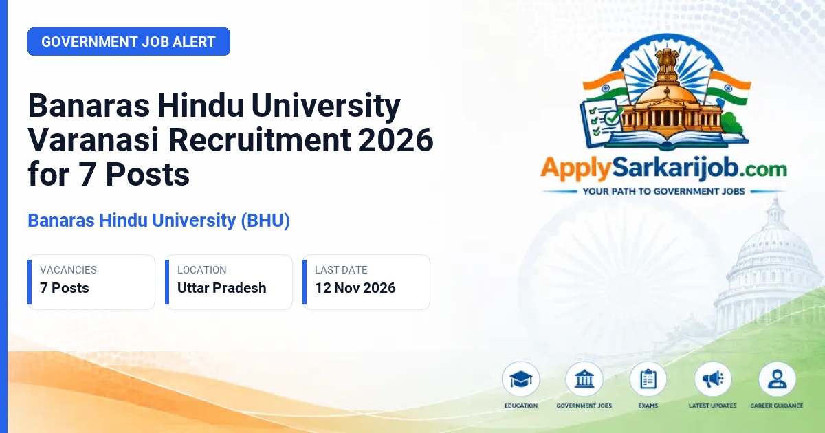 Banaras Hindu University (BHU) - Associate Professor, Assistant Professor, Assistant Librarian, Computer Programmer Official Notification Poster & Schedule