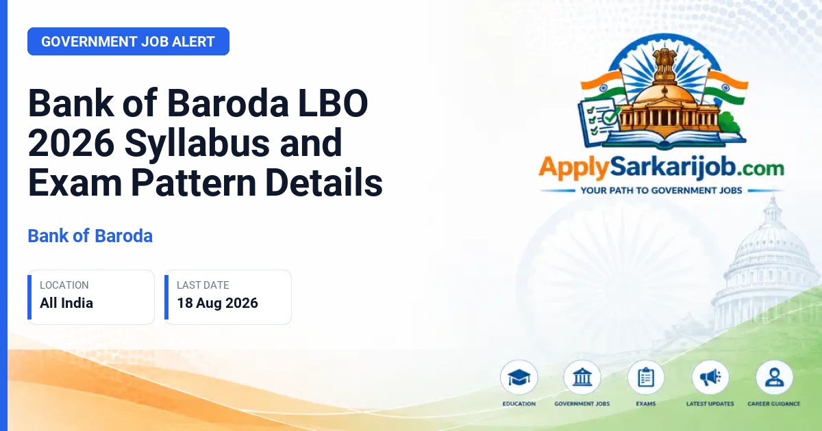 Bank of Baroda (BOB) - Local Bank Officer (LBO) Official Notification Poster & Schedule