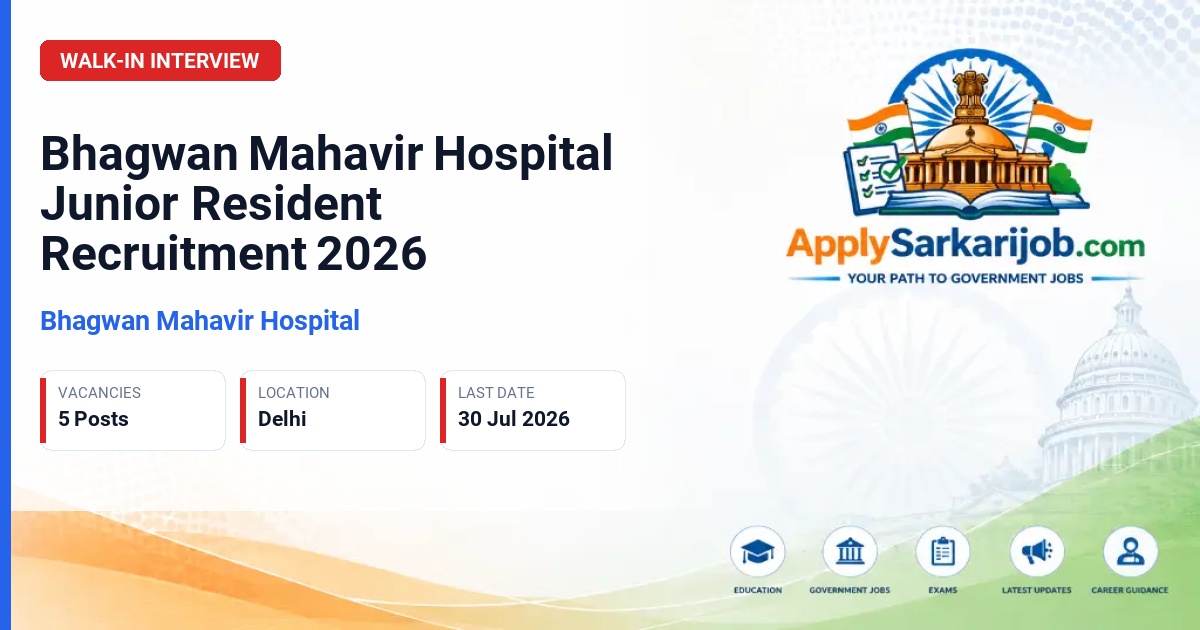 Guru Gobind Singh Government Hospital (GGSGH) - Junior Resident (MBBS) Official Notification Poster & Schedule