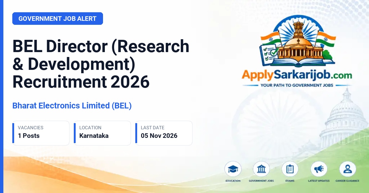 Bharat Electronics Limited (BEL) - Director (Research & Development) Official Notification Poster & Schedule