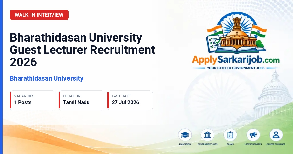 Bharathidasan University - Guest Lecturer Official Notification Poster & Schedule