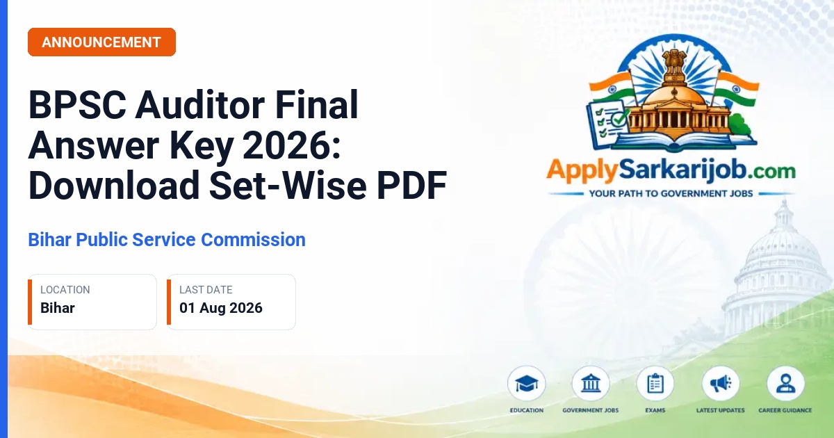 Bihar Public Service Commission (BPSC) - Auditor Official Notification Poster & Schedule