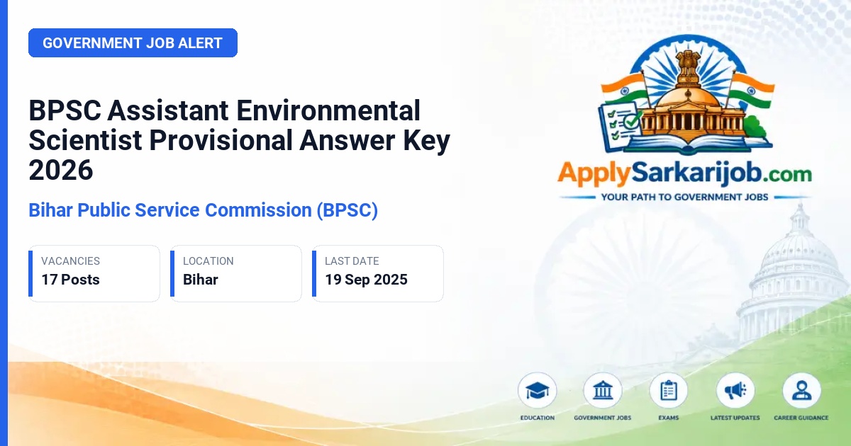 Bihar Public Service Commission (BPSC) - Assistant Environmental Scientist Official Notification Poster & Schedule