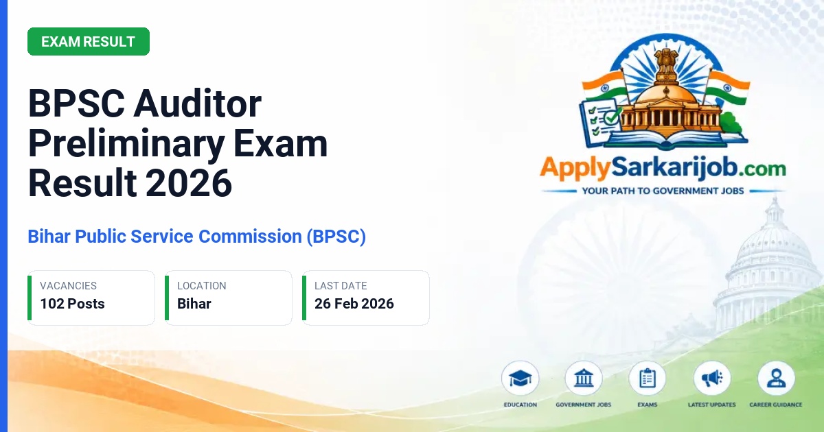 Bihar Public Service Commission (BPSC) - Auditor Official Notification Poster & Schedule