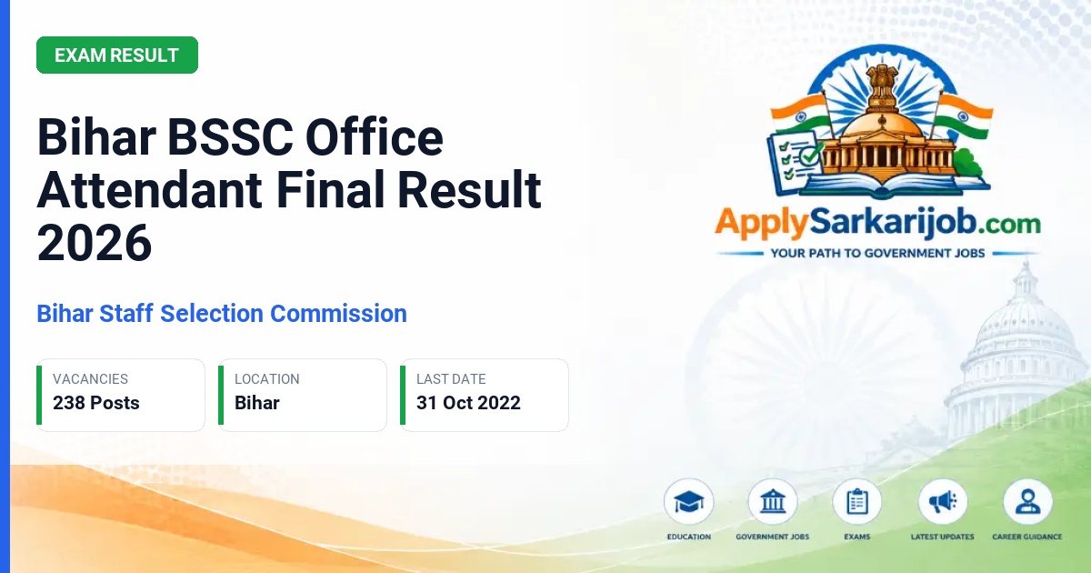 Bihar Staff Selection Commission (BSSC) - Office Attendant (Karyalay Parichari) Official Notification Poster & Schedule