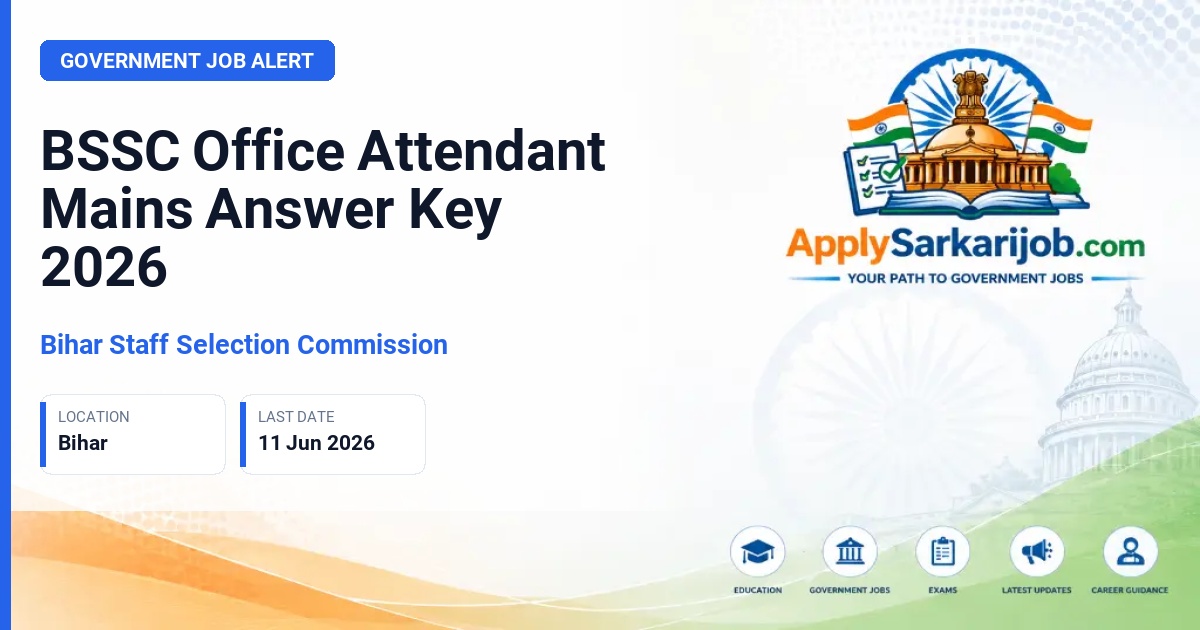 Bihar Staff Selection Commission (BSSC) - Office Attendant (Karyalay Parichari) Official Notification Poster & Schedule