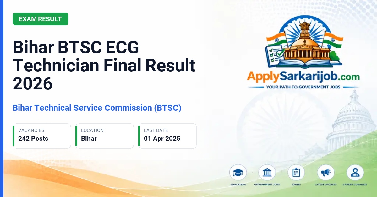Bihar Technical Service Commission - ECG Technician Official Notification Poster & Schedule