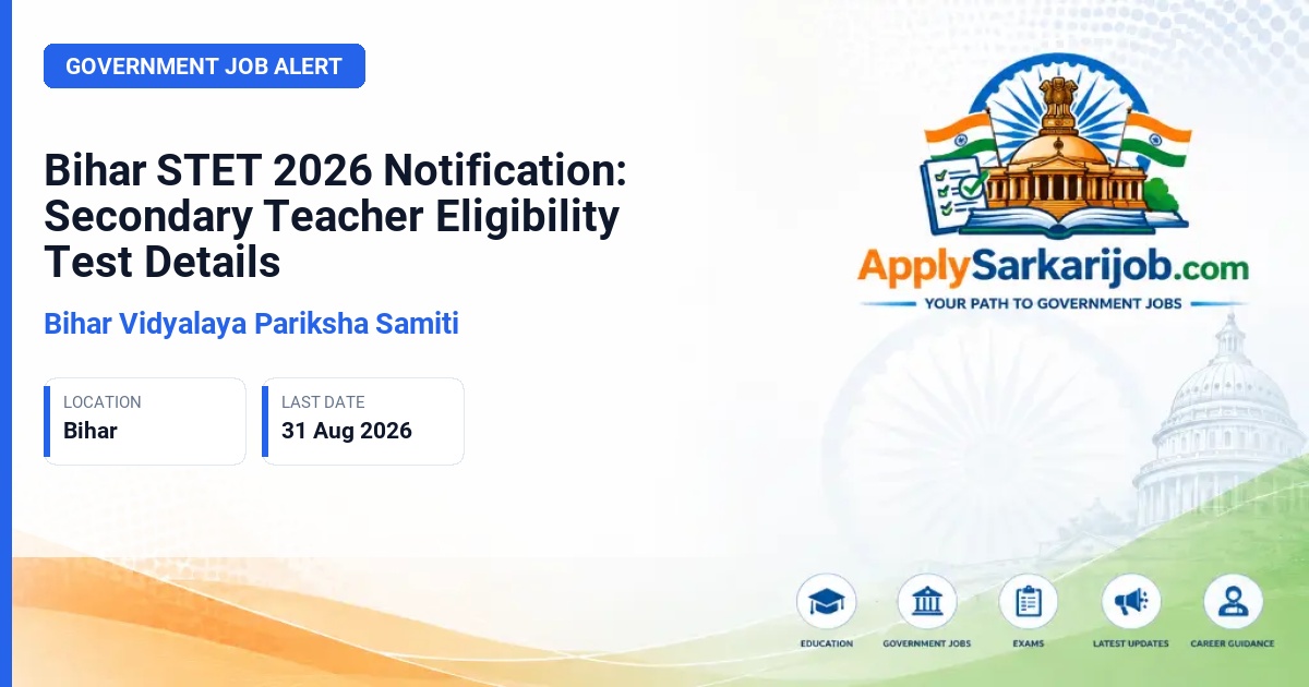 Bihar Vidyalaya Pariksha Samiti - Secondary and Higher Secondary Teacher (Eligibility) Official Notification Poster & Schedule
