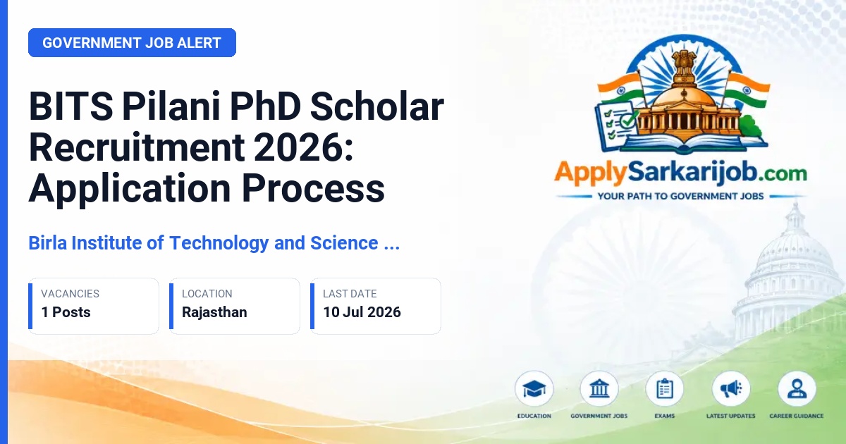 Birla Institute of Technology and Science, Pilani (BITS Pilani) - PhD Scholar Official Notification Poster & Schedule
