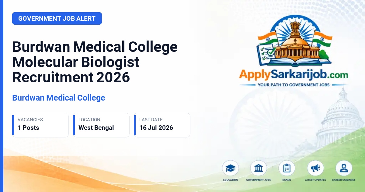 Burdwan Medical College - Molecular Biologist Official Notification Poster & Schedule