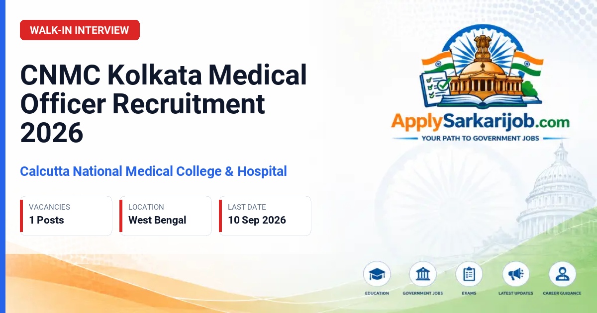 Calcutta National Medical College & Hospital - Medical Officer Official Notification Poster & Schedule