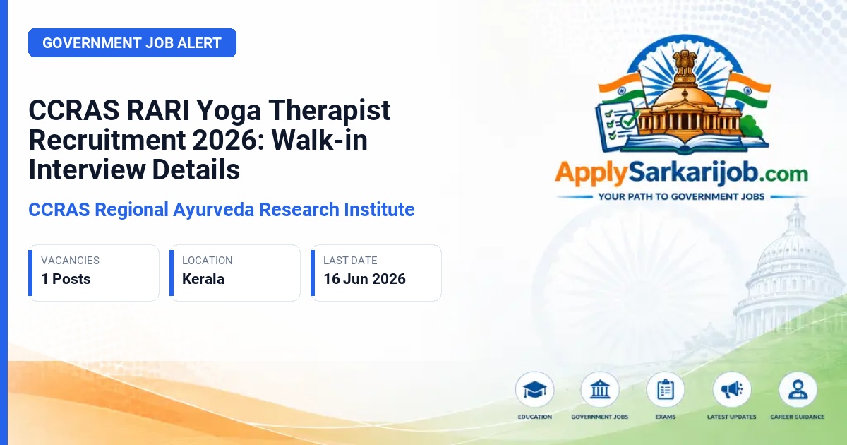 Central Ayurveda Research Institute (CARI) - Yoga Therapist Official Notification Poster & Schedule