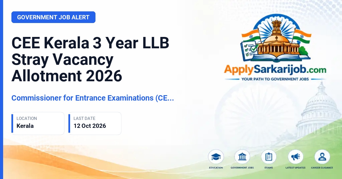 Commissioner for Entrance Examinations (CEE), Kerala - Three-Year LL.B. Admission Allotment Official Notification Poster & Schedule