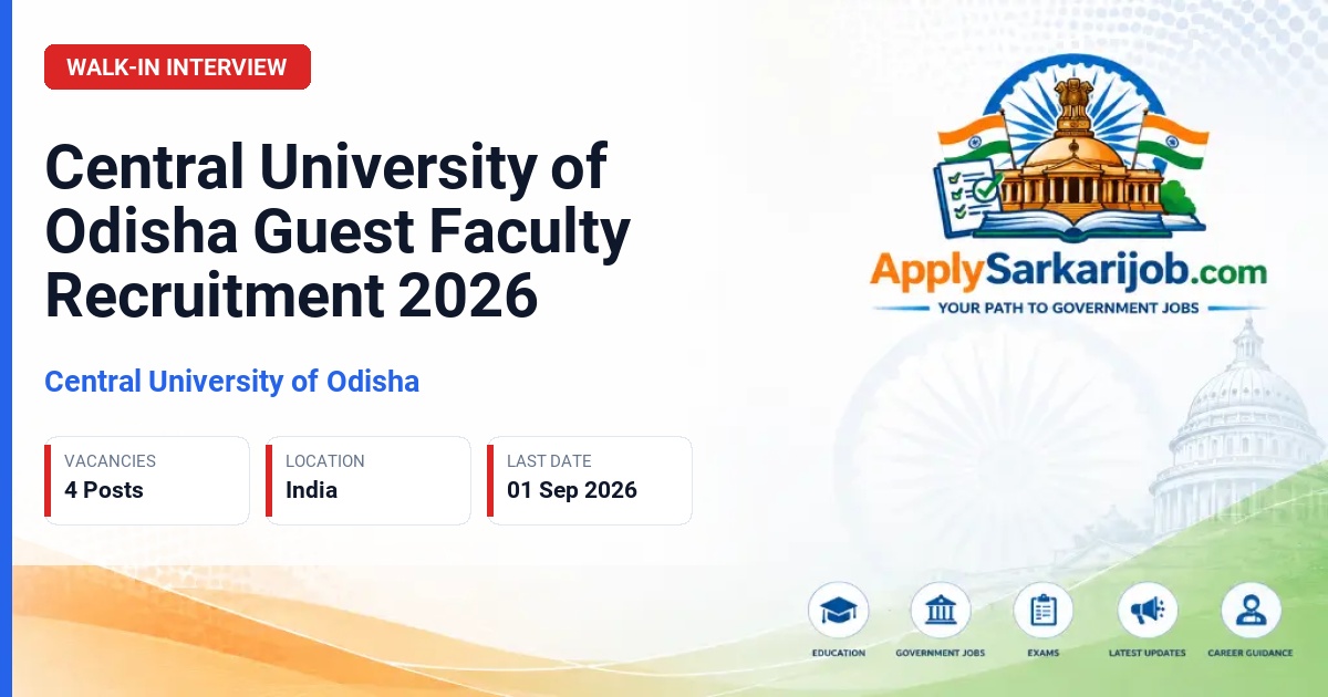Central University of Odisha - Guest Faculty Official Notification Poster & Schedule