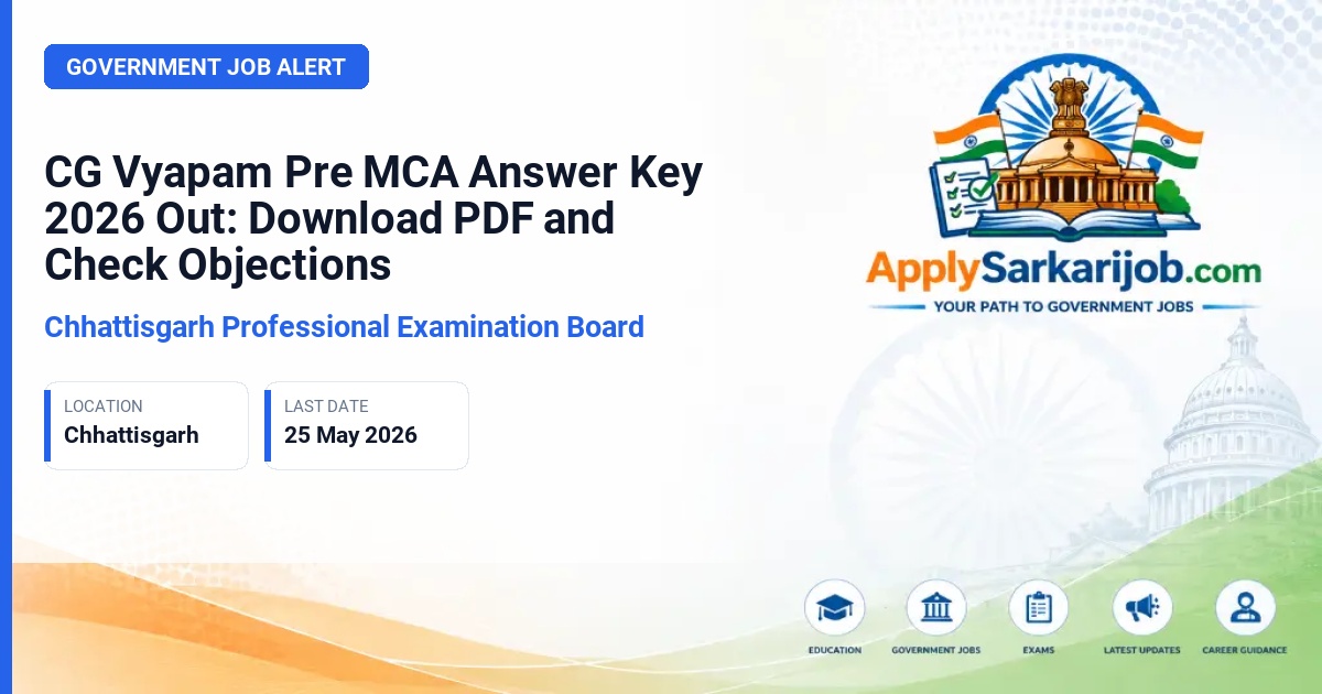 Chhattisgarh Professional Examination Board (CG Vyapam) - Pre MCA Entrance Exam 2026 Official Notification Poster & Schedule