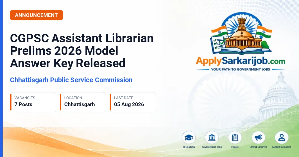 Chhattisgarh Public Service Commission (CGPSC) - Assistant Librarian Official Notification Poster & Schedule