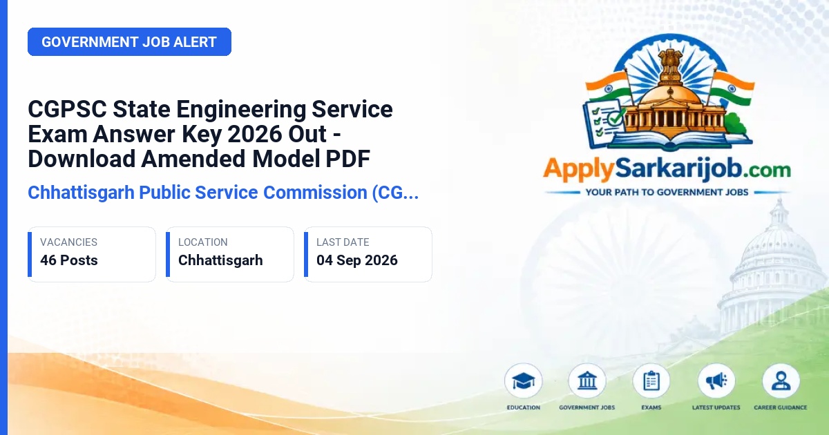 Chhattisgarh Public Service Commission (CGPSC) - Assistant Engineer (Sahayak Abhiyanta) Official Notification Poster & Schedule