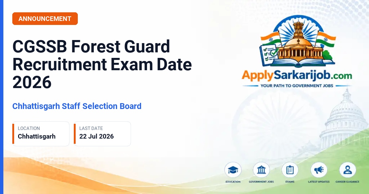 Office of the Chief Engineer, Water Resources Department, Chhattisgarh - Forest Guard (Vanrakshak) Official Notification Poster & Schedule