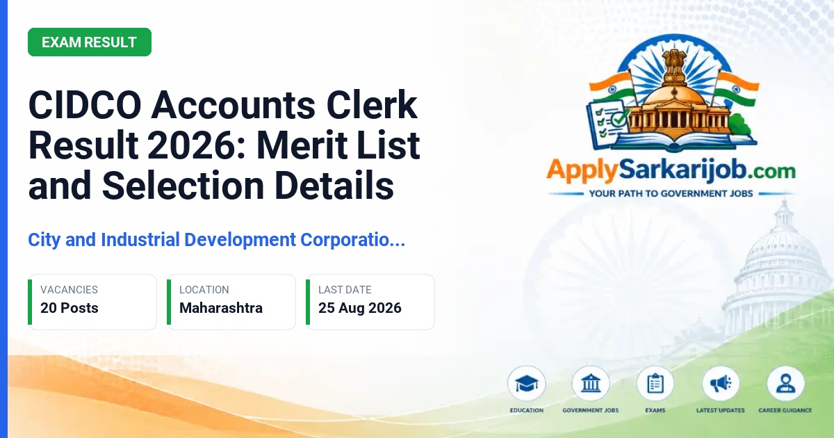 City and Industrial Development Corporation of Maharashtra Limited - Accounts Clerk Official Notification Poster & Schedule