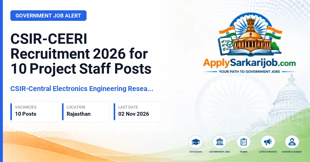CSIR-Central Electronics Engineering Research Institute - Project Staff Official Notification Poster & Schedule