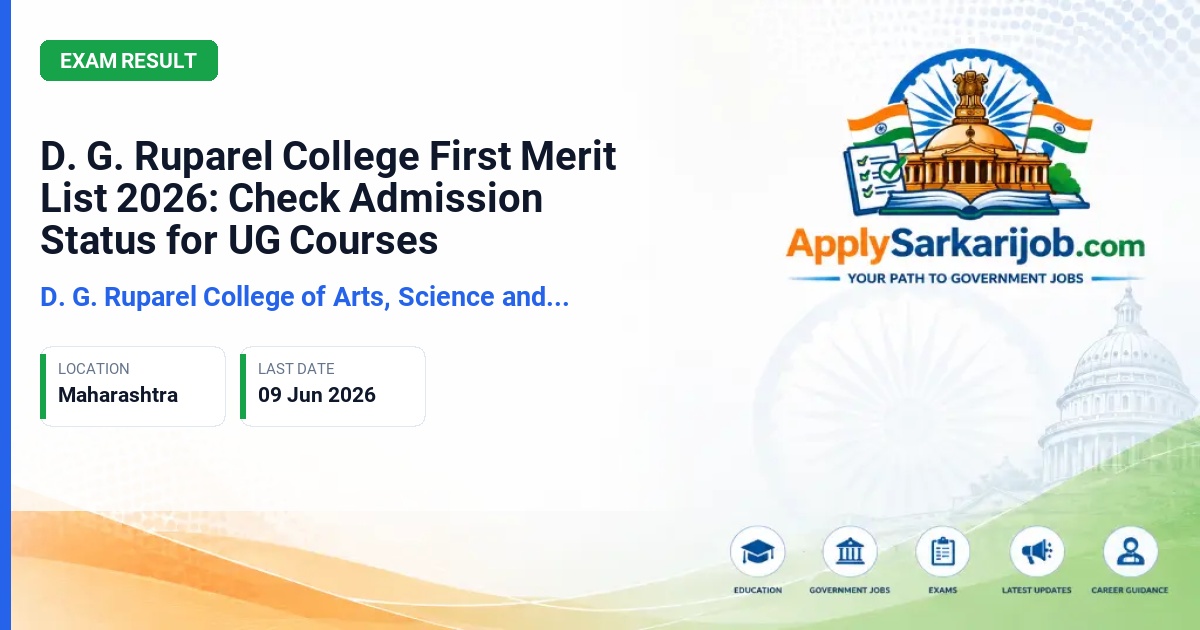 D. G. Ruparel College of Arts, Science and Commerce - Undergraduate Admissions 2026-27 Official Notification Poster & Schedule
