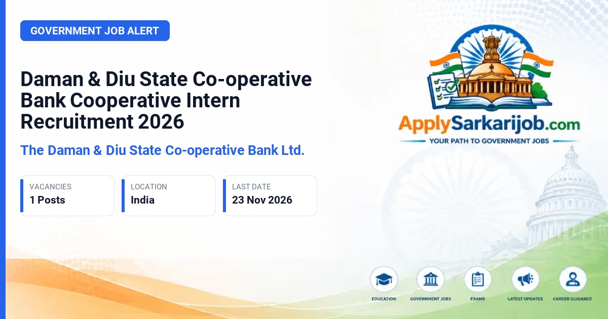 The Daman & Diu State Co-operative Bank Ltd. - Cooperative Intern Official Notification Poster & Schedule